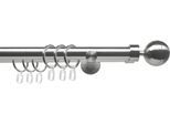 Gardinenstange LIEDECO "CELKUGEL01SG2L" Gr. 2, silber (edelstahlfarben), L:160cm Ø:25mm, Metall, Gardinenstangen, Gardinenstange, 2-läufig im Fixmaß Ø 25/20 mm