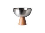 Schale FINK "ROMA", silberfarben, braun, H:16,5cm Ø:19,5cm, Schüsseln, Schale