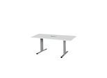 Schäfer Shop Select Besprechungstisch Planova Basic, mit Tischanschlussfeld, Rechteck, T-Fuss, B 1600 x T 800 x H 717 mm, lichtgrau/weissalu