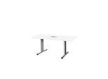 Schäfer Shop Select Besprechungstisch Planova Basic, mit Tischanschlussfeld, Rechteck, T-Fuss, B 1600 x T 800 x H 717 mm, weiss/weissaluminium RAL 9006