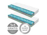 Primatex Deluxe , Weiß , Textil , H2 , Füllung: Polyester, Hohlfaser , 90x200 cm , Oeko-Tex® Standard 100 , Bezug abnehmbar/waschbar, für verstellbare Lattenroste geeignet, Tragegriffe, aktive Schulterzone, antibakteriell, Bezug rundum abnehmbar, Matratzenklasse Silber, Matratzenentfaltung in 48 Stunden , Schlafzimmer, Matratzen, Kaltschaummatratzen