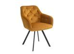 Mid.you , Senfgelb , Textil , 61x85x62 cm , Sitzfläche 360° drehbar ,