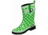 Gummistiefel BOCKSTIEGEL "Dorin", Damen, Gr. 37, grün (hellgrün, multi), Obermaterial: 100% Naturkautschuk NaRubber., Schuhe Gummistiefel