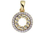 Kettenanhänger JOBO "Kreis-Anhänger rund 10 mm", gold (vergoldet, weiß), Schmuckanhänger, Damen, Silber 925 (Sterlingsilber), Kettenanhänger, 925 Silber rhodiniert oder vergoldet