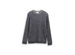 TOM TAILOR Herren Strickpullover mit Zopfmuster, blau, Meliert, Gr. M