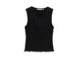 TOM TAILOR DENIM Damen Smock Top mit Stretch, schwarz, Uni, Gr. M
