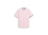 TOM TAILOR Herren Regular Fit Kurzarmhemd mit Stehkragen, rot, Meliert, Gr. M