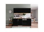 Respekta , Schwarz, Eichefarben , Holzwerkstoff , 1 Schublade(n),1 Schublade(n) Schubladen , seitenverkehrt montierbar, nur wie online abgebildet bestellbar , E , 195 cm , Made in Germany , links aufbaubar, rechts aufbaubar , Küche, Küchenblöcke, Küchenzeilen
