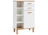 Mid.you , Weiß, Eichefarben , Holzwerkstoff , 1 Fächer , 2 Schublade(n) Schubladen , 67.0x114.5x35.0 cm , Made in Germany , stehend , Badezimmer, Badezimmermöbel, Badezimmerschränke, Badezimmerunterschränke
