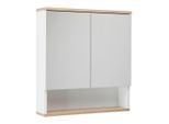 Mid.you , Weiß , Holzwerkstoff , 1 Fächer , 60x65x13.9 cm , Badezimmer, Badezimmermöbel, Badezimmerschränke, Spiegelschränke