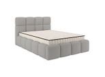 Luca Bessoni , Silberfarben , Holz, Metall, Kunststoff, Textil, Holzwerkstoff , H2 + H3 , 120x200 cm , Härtegradauswahl,Bettkasten, Lattenrost, gepolstertes Kopfteil, Federkernmatratze, Stoffauswahl, Matratze durchgehend, Härtegradauswahl ,