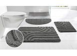 Badematte OTTO HOME "Sanremo Scandi, Badvorleger, Badezimmer Teppich, Duschvorleger" Gr. 4, grau (anthrazit), H:20mm, Polyester, Badematten, Badematte, Badteppich, Uni Farben, Hoch-Tief-Effekt, modernes Muster, Boho