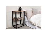 Livetastic , Braun, Schwarz , Holzwerkstoff , furniert , rechteckig , 30x70x45 cm , Schlafzimmer, Nachtkästchen
