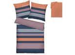 Bettwäsche TOM TAILOR HOME "Carl in Gr. 135x200 oder 155x220 cm", blau (navy, mauve), B/L: 135cm x 200cm, 1 Stk., 1 Stk., Renforcé, B/L: 80cm x 80cm, 3 Stk., Renforcé, Obermaterial: 100% Baumwolle, Bettwäsche, Bettwäsche, mit GRATIS-Zugabe: Spannbettlaken, 100% Baumwolle, mit Reißverschluss