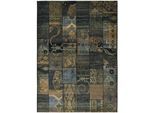 Teppich THEKO "Gabiro 5504", blau, B:90cm H:10mm L:160cm, Kunstfaser, Teppiche, Teppich, Melange-Effekt, Patchwork Design, auch als Läufer, Wohnzimmer