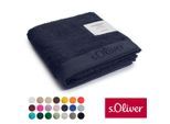 Handtuch S.OLIVER "s.Oliver, Premium Qualität, 600 gr/m², auch als Sets erhältlich", blau (marineblau), B:50cm L:100cm, Walkfrottier, Obermaterial: 100% Baumwolle, Handtücher, große Farbauswahl, auch als Duschtuch, Waschhandschuh, Gästetuch