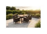 Ambia Garden Gartentischgruppe , Schwarz, Akaziefarben , Holz, Metall, Kunststoff, Textil , Akazie , massiv , rechteckig , rund , Gartenmöbel, Gartentische