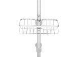 Duschablage WENKO "Duschstangencaddy Floresta Eckig", silber (silber glänzend), B:24cm H:6,2cm T:14cm, ABS-Kunststoff, Metall, Regale, Duschablage, Anbringung ohne Bohren und Schrauben