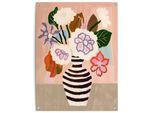 Poster REINDERS "Black White Striped Vase", bunt (farbe bild(er): mehrfarbig), B:60cm H:80cm T:0,1cm, Bilder, Poster, Garten - Mehrfarbig - Leinwand - Blumen und Pflanzen - 60x80 cm