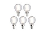 PAULMANN LED-Leuchtmittel "5er Pack Tropfen 470lm 4000K matt 230V", Energieeffizienz: F, weiß, L:7,8cm Ø:4,5cm, Leuchtmittel, LED-Leuchtmittel