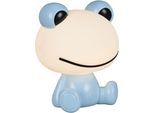 REALITY LEUCHTEN LED Tischleuchte "HOPPER, Kinderzimmer Tischleuchte Nachttischleuchte Frosch Optik, RGB", blau, 1, H: 24,5cm, 1 Stk., Leuchten, 0,3W 30 Lumen warmweiß 3000K, RGB Farbwechsel Modus, USB-Anschluss, LED Tischleuchte