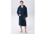 Unisex-Bademantel BRUNO BANANI "Daniel, ideal für Sauna & Spa, Hotelbademantel, Morgenmantel" Gr. M, blau, M, Veloursfrottier, Hausmäntel, Unisex-Bademantel, Damen & Herren Bademantel, lang, mit Taschen, S-5XL