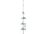 Duschablage WENKO "Premium", silber (silber matt satiniert), B:20cm T:27,5cm, Aluminium, Polystyrol, Regale, Duschablage, 3 Ablagen, 1 Spiegel