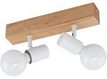 EGLO Deckenspot "TOWNSHEND 3", braun (weiß, holzfarben), 2, Leuchten, Spot, Schlafzimmer, Flurlampe, L30 x B5 cm, 2X60W exkl., Deckenspot