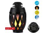 NÄVE LED Tischleuchte "Muna", schwarz, 1, Ø 10cm H: 16,5cm, 1 Stk., Leuchten, Bluetooth Speaker, Falmmeneffekt, ca. 5-6h Lichteffekt + Lautsprecher, LED Tischleuchte