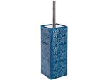 WC-Garnitur WENKO "Cordoba", blau, B:9,5cm H:35cm Ø:9,5cm, Keramik, Reinigungsbürsten, WC-Garnitur