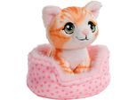 Kuscheltier NICI "Little Paws, Katze rot getigert, 12 cm, im Körbchen rosa", rot, Plüschfiguren, KinderB:11cm H:12cm L:10cm, Kuscheltier, B:11cm H:12cm L:10cm
