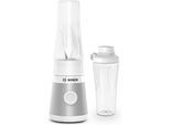 BOSCH Standmixer "VitaPower Serie 2 MMB2111T, Mini-Mixer, 0,6l ToGo, 40.000 U/Min, weiß", bunt (silberfarben, weiß), B:12,2cm H:36,7cm T:12,6cm, Zerkleinerer, ToGo Flasche aus Tritan, Trinkdeckel, 4 Klingen, Made in Europe, Standmixer