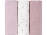 Stoffwindeln LÄSSIG "Swaddle & Burp Blanket, L, Berries", Baby, Gr. 3 Stk., rosa, Baumwolle, Windeln Stoffwindeln