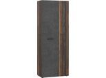 Schuhschrank FORTE "NET306", grau (old, vintage, betonoptik dunkelgrau), B:68,7cm H:181,1cm T:36,5cm, Holzwerkstoff, Schränke, Schuhschrank, Schuhschrank, inklusive Einlegböden, verschiedene Dekore