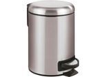 Kosmetikeimer WENKO "Leman", silber (edelstahlfarben, satiniert), B:17cm H:25cm T:22,5cm, Edelstahl, Mülleimer, Kosmetikeimer, 3 Liter, BxTxH: 17x25x22,5 cm