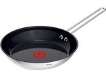 Bratpfanne TEFAL "Nordica, beschichtete Pfanne Induktion, Thermo-Signal-Technologie", grau (edelstahl), B:25,4cm H:8,5cm L:45,6cm Ø:24cm, Pfannen, Bratpfanne, minimalistisches Design, robuster Griff, geeignet für alle Herdarten