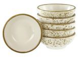 Schale CREATABLE "Nature Collection, Sojaschale 6-tlg.", creme, B:16cm H:9cm T:16,5cm, Steinzeug, Schüsseln, Schale, Naturverbundenes Design, Einzigartige Oberfläche