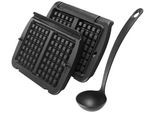 TEFAL Waffelplatten "XA7248 OptiGrill", schwarz, B/H/T: 36cm 10,2cm x 48,4cm, Backbleche, für OptiGrill+ und Elite Modelle, inklusive Schöpfkelle, Waffelplatten
