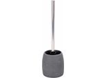 WC-Garnitur WENKO "Goa", grau, B:11,8cm H:38,5cm Ø:8cm, Polyresin (Kunststein), Reinigungsbürsten, WC-Garnitur