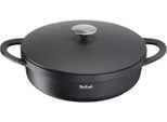 Servierpfanne TEFAL "Trattoria Schmorpfanne 28 cm hoher Rand, Pfanne Induktion", schwarz, H:12,5cm Ø:28cm, Pfannen, Servierpfanne, Antihaftversiegelung, mit Deckel, für alle Herdarten geeignet, Topseller