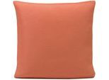 Dekokissen GÖZZE "Rhodos" Gr. 2, rot (apricot, unifarben), B:50cm L:50cm, Obermaterial: 65% Polyacryl, 35% Polypropylen, Dekokissen_Sitzkissen_Kissenhüllen, Dekokissen