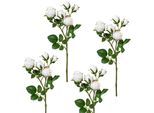 Kunstblume CREATIV GREEN, weiß, H:39cm, Kunststoff, Polyester, Kunstpflanzen, Kunstblume, 4er Set