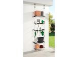 Teleskopregal RUCO, grau (aluminiumfarben, schwarz), B:66cm H:250cm T:32cm, Aluminium, Regale, Teleskopregal, Aluminium, für Gartenutensilien