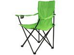 Gartenstuhl VCM "Angelstuhl Getränkehalter Campingstuhl", grün, Obermaterial: 100% Metall MT., Stühle, Gartenstuhl