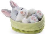 Kuscheltier NICI "Sleeping Pets GREEN, Hase 12 cm", grau (hase im körbchen, 12 cm, grau), Plüschfiguren, KinderB:8cm H:8cm L:12cm, Plüsch, Polyester, Kuscheltier, schlafend im Körbchen, B:8cm H:8cm L:12cm