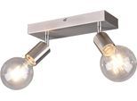 REALITY LEUCHTEN Deckenstrahler "VANNES", grau (nickelfarben), 2, H: 12,5cm, 1 Stk., Leuchten, E27-Leuchtmittel frei wählbar, dreh- und schwenkbar, Deckenstrahler