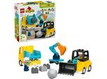 Konstruktionsspielsteine LEGO "Baufahrzeuge – 3-in-1-Set (10475), LEGO DUPLO Town", bunt, Spielbausteine, Kinder, Kunststoff, Konstruktionsspielsteine, Made in Europe
