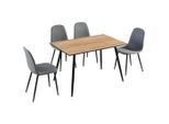 Boxxx Tischgruppe, Grau, Sonoma Eiche, Holz, Metall, Textil, konisch, 44x86x53 cm, Esszimmer, Tische, Esstische