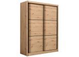 Xora Schiebetürenschrank, Eiche Artisan, Holzwerkstoff, 5 Fächer, 166x215.5x60 cm, Schlafzimmer, Kleiderschränke, Schwebetürenschränke