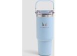 Myprotein Recycelte Metall Trinkflasche mit Tragegriff und Strohhalm 900 ml - Babyblau